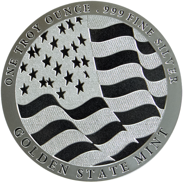 1 OZ SILVER ROUND EAGLE GOLDEN STATE MINT - Image 2