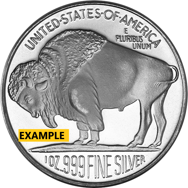1 OZ SILVER ROUND BUFFALO - Image 2